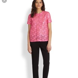 Kate Spade Alexandria pink lace blouse